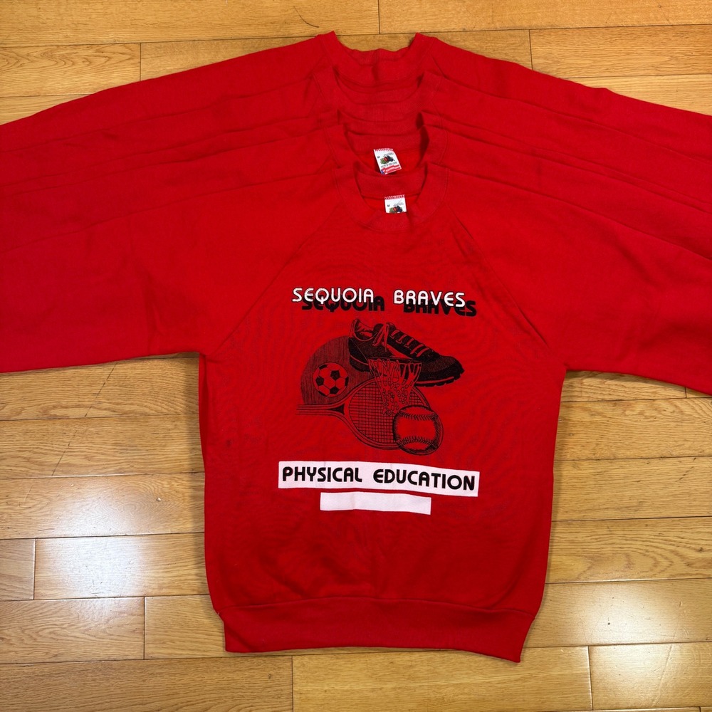 *Lot of 5* Vintage Deadstock Crewneck Sequoia Braves Made in USA Sweatshirts